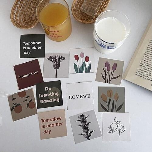 12 pc Simplicity Tulip Decorative Stickers Mobile Phone Suitcase Laptop Notebook Flower Characters Seal Label Sticker Stationery
