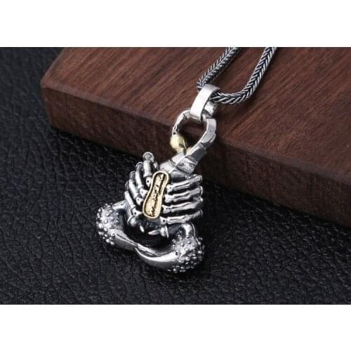 Solid 925 Sterling Silver scorpion men biker pendant Charm jewelry A4750