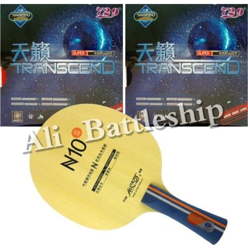 Original Galaxy YINHE N10s Table Tennis Blade with 2x RITC 729 Transcend Cream Rubber With Sponge Long Shakehand FL
