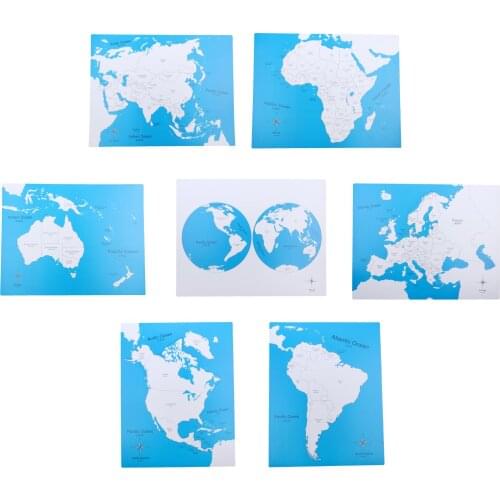 PVC Montessori World Map World Parts Geography Early Education Teaching Aids