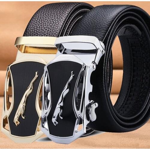 Leather Belt Men Genuine Leather Automatic Buckle Belts for Mens Luxury Famous Brand Waist Belt Strap for Jeans Business