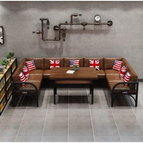 Mesa De Dj Bar Tables And Chairs Retro Industrial Style Combination Commercial Rest Area Barbecue Shop Music iron Sofa Holder