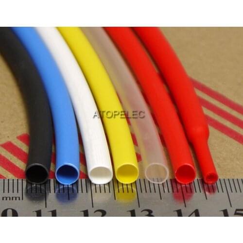 4mm Diameter Adhesive Lined 3:1 Heat Shrink Tube Dual Wall Glue Wrap Wire Waterproof Black/Red/Yellow/Green/Blue/White/Clear