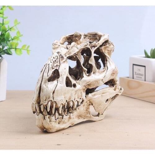 ORAF Tyrannosaur Skull T-Rex Skull Gifts Lifelike Resin Crafts Dinosaur Skull Fossil Teaching Skeleton Model Home Aquarium Decor