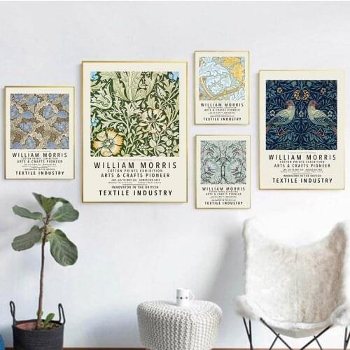 William Morris Vintage Bird Leaf Floral Wall Art Canvas Painting Nordic Posters And Prints Wall Pictures For Living Room Decor
