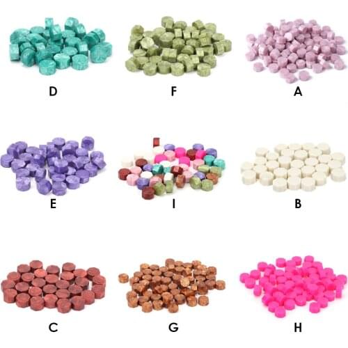 100 pcs Vintage Octagon Wax Seal Stamp Tablet Pill Bead for Wedding Envelope Vintage Stamp Wax Seal Beads Sticks for Stamps