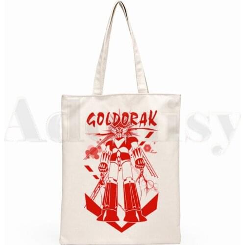 Grandizer Japanese Anime Goldorak Fashion Graphic Cartoon Print Shopping Bags Girls Fashion Casual Pacakge Hand Bag