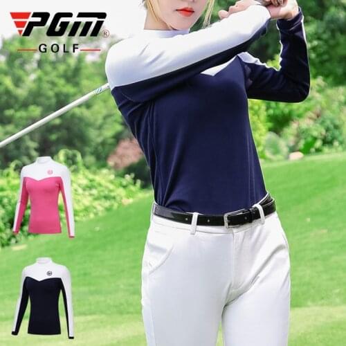 Pgm Women T-Shirts Golf Clothes Long-Sleeve Sunscreen Uv T Shirts Ladies Cotton Breathable Comfort Sports Apparel D0497