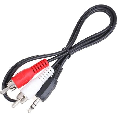 0.5M 3.5mm Jack To 2 RCA Audio Cables 3.5 Male To RCA Male Gold Plated Coaxial Aux Cable For Laptop TV DVD Amplifier