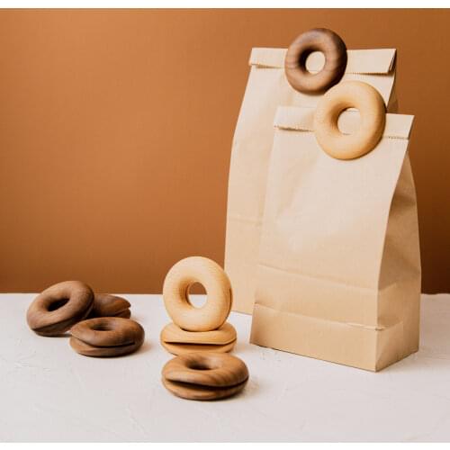 1 Pcs Wooden Donut Sealing Clip Creative Decoration Folder Household Food Packing Bag Moisture-proof Clip Kitchen Sealing Clip