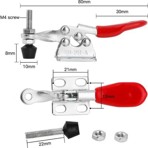 2PCS 201A Horizontal Toggle Clamp Quick-Release Toggle Clamps Set Vertical Toggle Clamp Hand Clip Tool