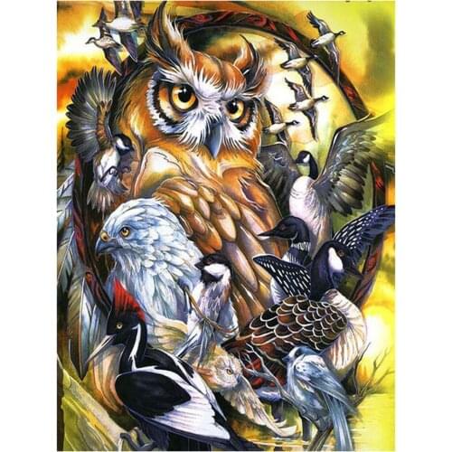 Diy 5d Full Diamond Embroidery Animal Diamond Painting Owl Eagle Big Goose Art Mosaic Furniture Decoration Ornaments Hobby Gifts