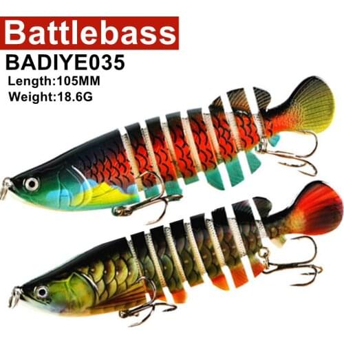 BATTLEBASS 1 PC Fishing Lures 11cm 18.6g Artificial Multi-section Swim Hard Bait Crankbait JerkBait Trolling Pike Carp tackle