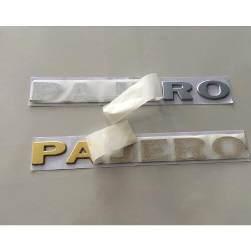 Free shipping high quality 3D for Pajero Letter Logo ABS Emblem Badge Stickers Car Body Side Logo Decal For Mitsubishi Pajero