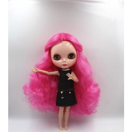 Blygirl Blyth doll Rose red hair nude doll 30cm joint body 19 joint DIY doll can change makeup toys gift