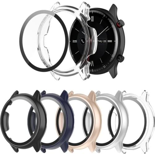 Cover For Huami Amazfit GTR2 eSIM PC Case Cover + Tempered Glass Screen Protectors For Amazfit GTR2 e SIM Smart Watch Cover