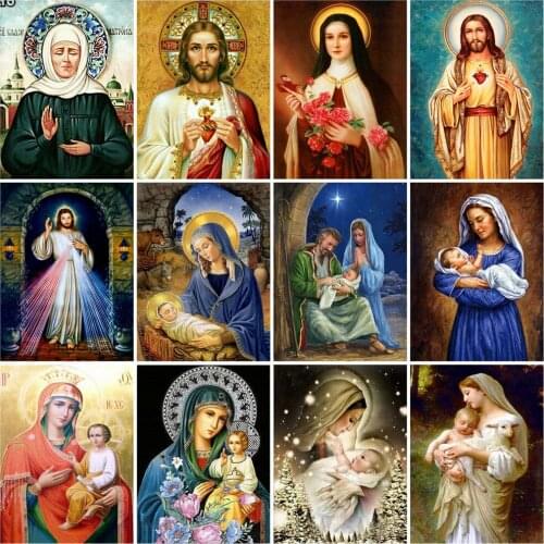 Huacan 5d DIY Diamond Painting Kit Full Square Jesus Religion Diamond Embroidery Mosaic Portrait Pictures For Interior