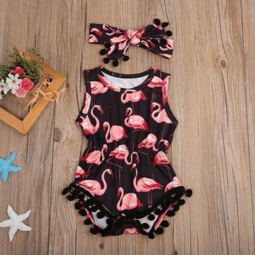 PUDCOCO Flamingo Newborn Infant Baby Girl Romper Bodysuit Jumpsuit Summer Sunsuit Outfit Support wholesale