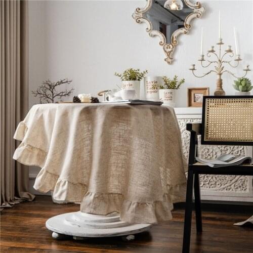 FSISLOVER Round Tablecloth Cotton and Linen nappe ronde Table Cover Retro Coffee Table Cloth Obrus Tafelkleed mantel mesa nappe