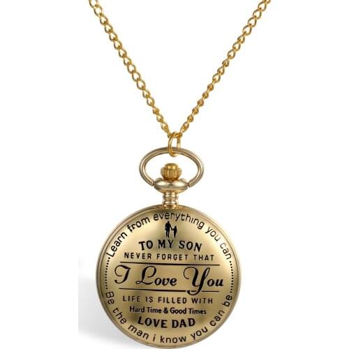 LANCARDO Quartz Pocket Watch Chain To My Son Necklace Fob Watches Men Childrens Day Kids Boy Gift Present reloj de bolsillo