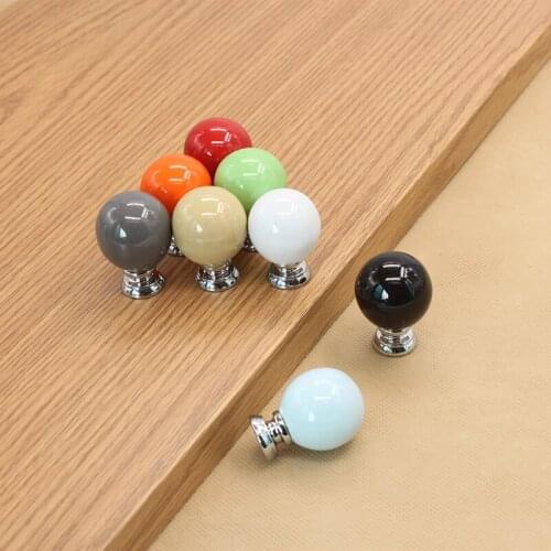 FAST SHIPPING 27MM COLORED ROUND Ceramic Knobs for Kids/ Children Cabinets Cupboard Knobs and Pulls Door Hardware