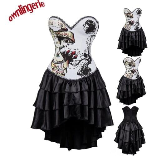 Hot sales sexy white Punk dress with animal dinosaur design s-2xl W3486