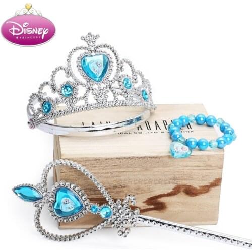 Disney Frozen Princess Elsa Anna Heart Crown Wand Earrings Ring Set for Girls Birthday Gift Disney Makeup Set