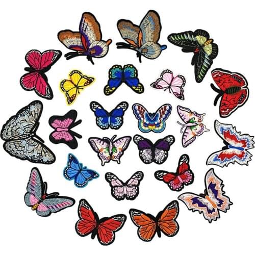 Butterfly Patches Iron On Clothes Appliques Sewing Patterns Sticker for Cloth Rocket Embroidery Patch Alternative Clothing