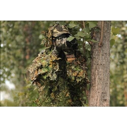 Clothes New 3D Ghillie Suit Sniper Pants CS Training Clothing Military Equipment Tactical Hunting Pants Hooded Jacket