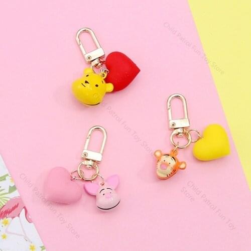 Original Disney Winnie The Pooh Anime Figure Keychain Pendant Airpods Accessories Decoration Toys Child Special Gifts for Girls