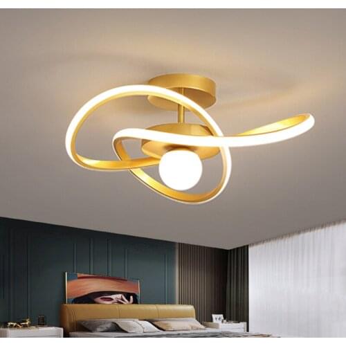 Ceiling Lights Chandelier Mounted Luster Modern Fashion Black Gold LED Lamp for Bedroom Living Room Kitchen Liggting
