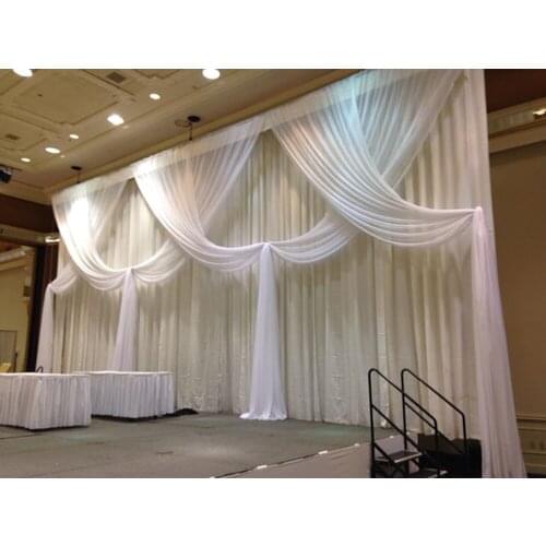 Luxury Soft White Wedding Backdrop 10ft x20ft stage decoration banquet party stage curtain Event Decor