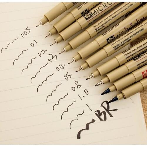 SAKURA Pigma Micron Graphic Pen Needle Point Manga Drawing Sketch Design Water-proof Outline Scanning Line Pen Scriptliner Japan