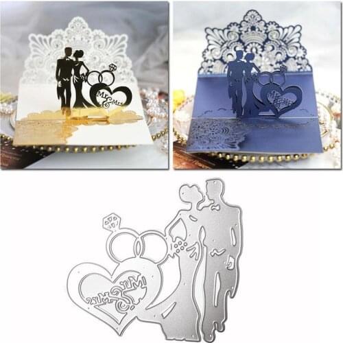 Wedding Bride and Groom Die Cuts Scrapbooking Metal Bird Cutting Dies New 2020 Love Words Die Cuts For Card Making