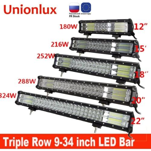 Offroad LED Work Light Bar Combo 12/18/20/22/26inch 288W 324W 180W LED Bar ATV 12V 24V 4X4 Auto Fog Driving Lamp Truck SUV