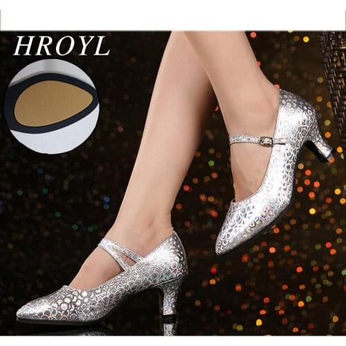 Latin dance shoes woman ballroom tango close toe dancing shoes for women Ladies girls latino modern salsa heeled Rubber sole