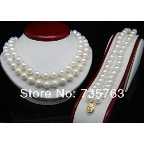 Xiuli Huge 11-12MM AA+ Double White pearl necklace with Bracelet(akk946)