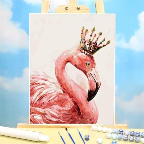 Animal Bird Flamingo DIY Painting By Numbers Set Acrylic Paints 40*50 Oil Painting Home Decoration For Handicraft