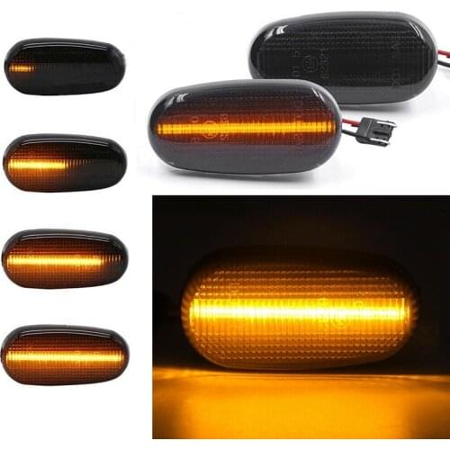 2Pcs Car Dynamic LED Side Marker Light Turn Signal Light Smoke for Alfa Romeo Mito 147 GT Fiat Bravo 51822766