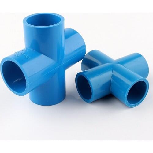 2Pcs ID 63/75/90mm PVC 4 Ways Cross Garden Irrigation Hydroponic Frame Connectors PVC Pipe Joint Fish tank Aquarium Fitting