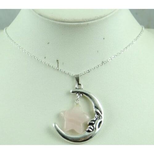 2020 new Natural stone Quartz Crystal amethyst Opal Turquoises lapis moon Pendant for diy Jewelry making necklace Accessories