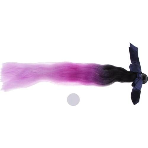 22 Inch 570mm Punk Style Gradient Ramp Hair Helmet Ponytail Motorcycle Motocross PC Helmet Wig