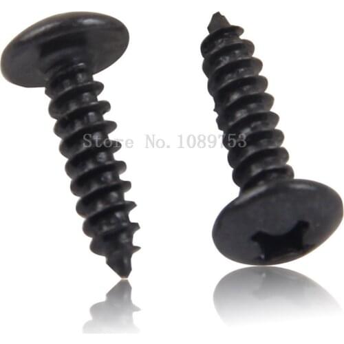 50Pcs M3 M4 Wood Truss Screw with Black Oxide and Wax Self-tapping Screws