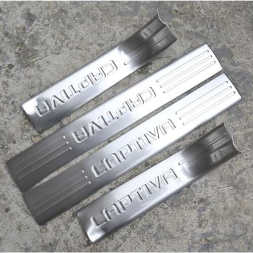 Free shipping for Chevrolet Captiva 2012-2017 stainless steel scuff plate inside door sill 4pcs/set