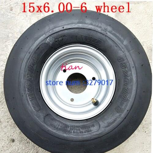 Free Shipping High Performance 15X6.00-6 Wheel Fits for 168CC Karting Go Kart Motorcycle Wheel Rim with Tubeless Tire