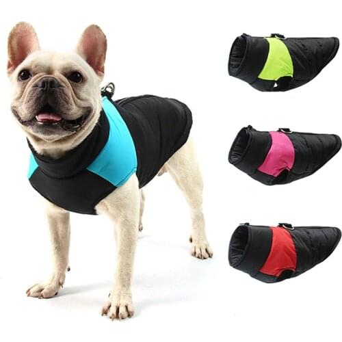 6XL 7XL Winter Warm Dog Clothes Waterproof Pet Padded Vest Zipper Jacket Coat For Large Dogs Labrador Husky
