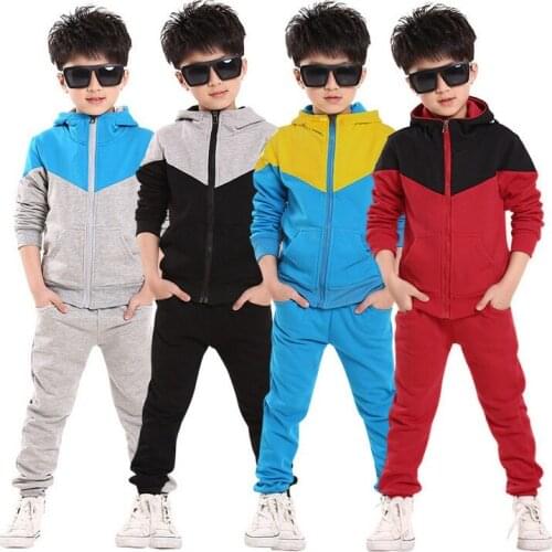 Children Clothes Set Spring/Autumn Sports Clothing suit 2 pieces Hoodies+Pants School Boys Sports Suit 4-7 Years Kids Clothes