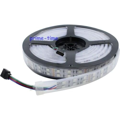 Double Row SMD 5050 LED Strip 120LEDs/m 12V Silicone Tube Waterproof flexible Light 5meter/lot White/Warm White/RGB Color