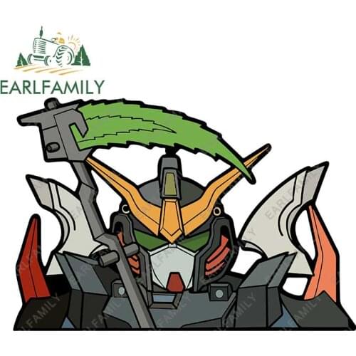 EARLFAMILY 13cm x 8.8cm Cartoon Anime Peeker Deathscythe Gundam Car Stickers JDM Graffiti Peeking Car Window No Reflective Decal