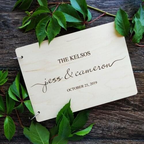 Personalized Guest Book,Rustic Wedding Guest Book Wood Custom Engraved Guest Book Wedding Album wedding favors